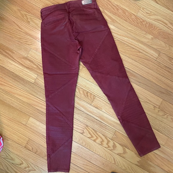 New guess leather pleather skinny merlot pants  26 - Picture 4 of 6